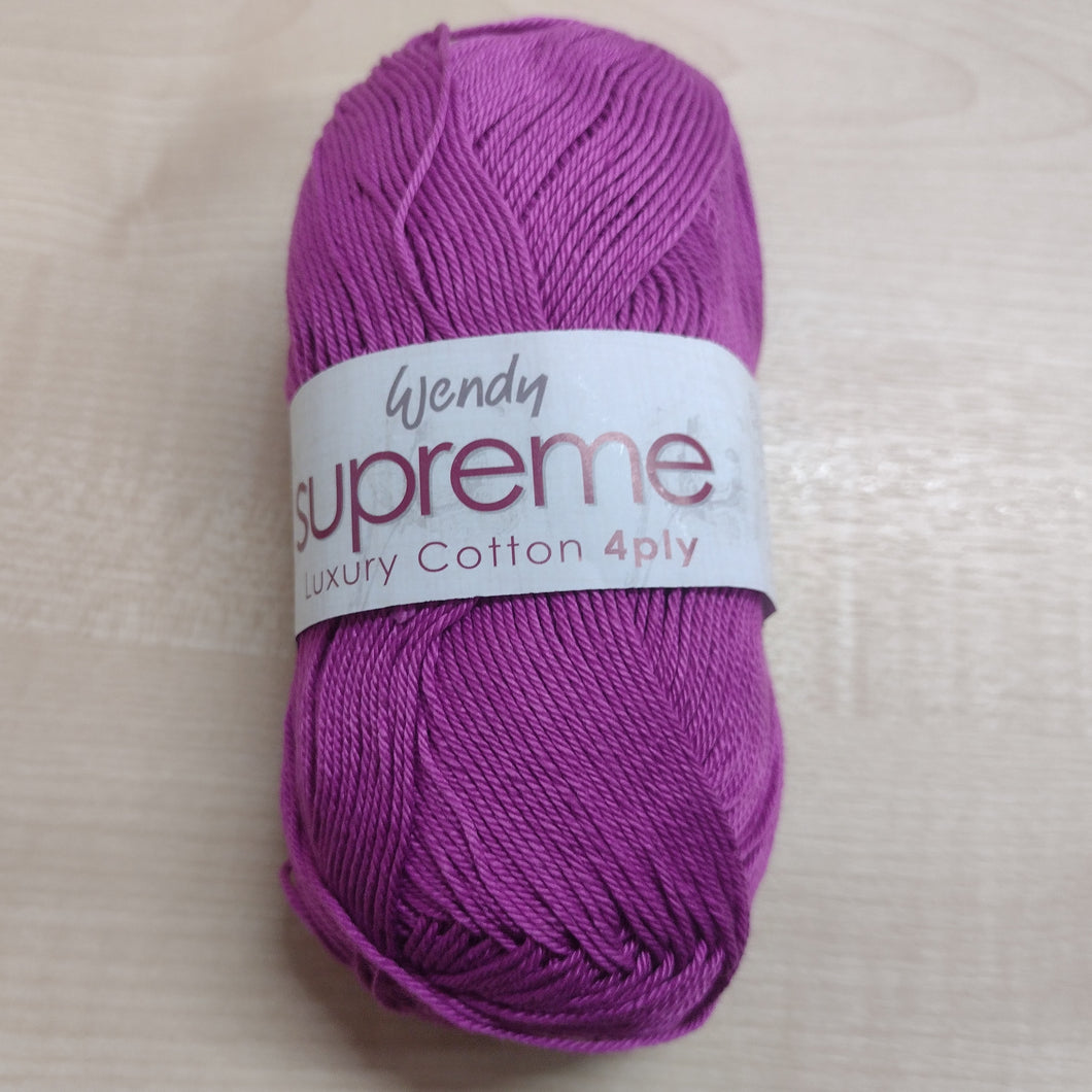 Wendy SUPREME 100% Luxury Cotton 4 ply 1 x 100g ball