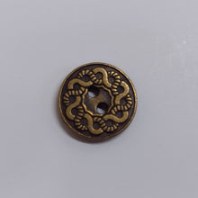 Buttons Metal Round 2 hole 15mm (1.5cm) Brass Bronze Metal Rope Twist Design