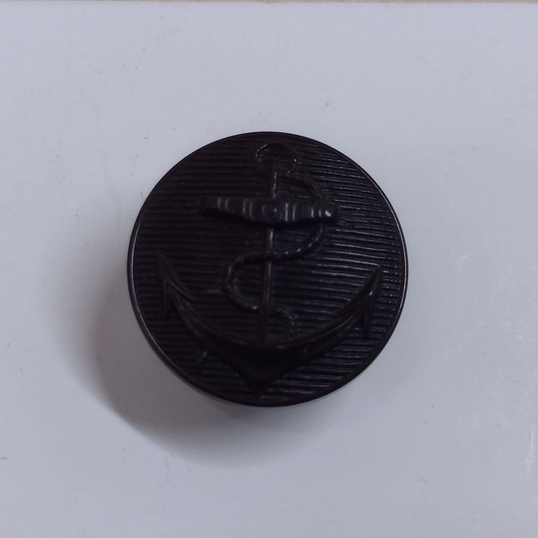 Buttons Plastic Round Shank 20mm (2cm) Dark brown Anchor design