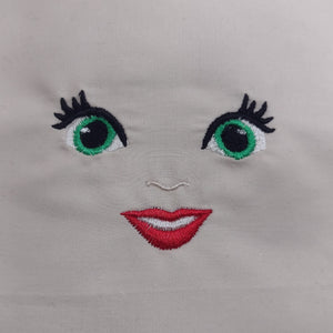 Motif Patch Toy Making Doll DIY Embroidered Face Dolly