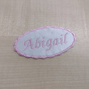 Motif Patch Personalised Name Oval Scallop