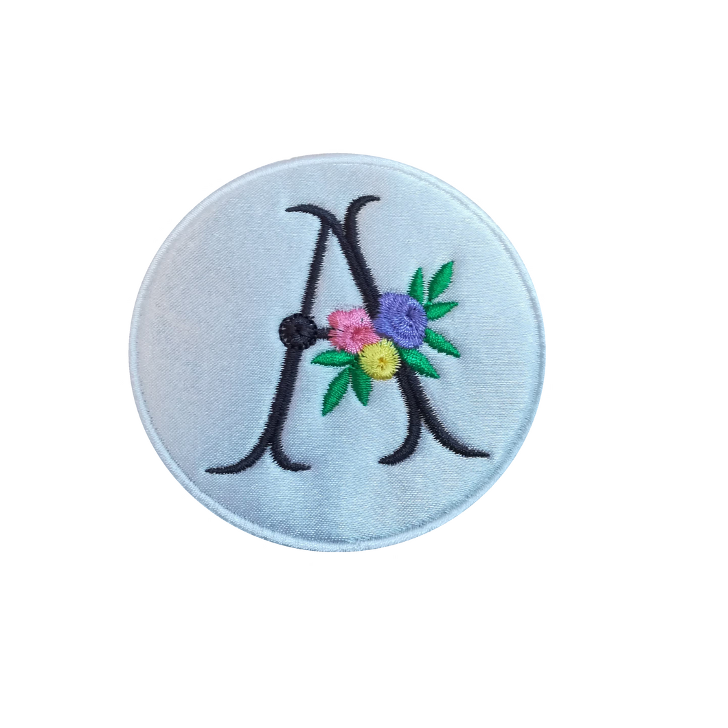 Motif Patch Round Flower Monogram Style B