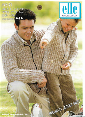 Knitting Pattern Leaflet 6731 Kids Family DK Ribbed Jackets