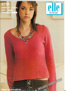 Knitting Pattern Leaflet Q6758 Ladies DK Cable Chic Sweater