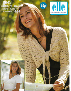 Knitting Pattern Leaflet 6549 Ladies 4ply Tops to Tie