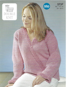 Knitting Pattern Leaflet King Cole 2737 DK Ladies Sweaters