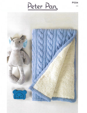 Knitting Pattern Leaflet Peter Pan P1334 DK Baby Blankets