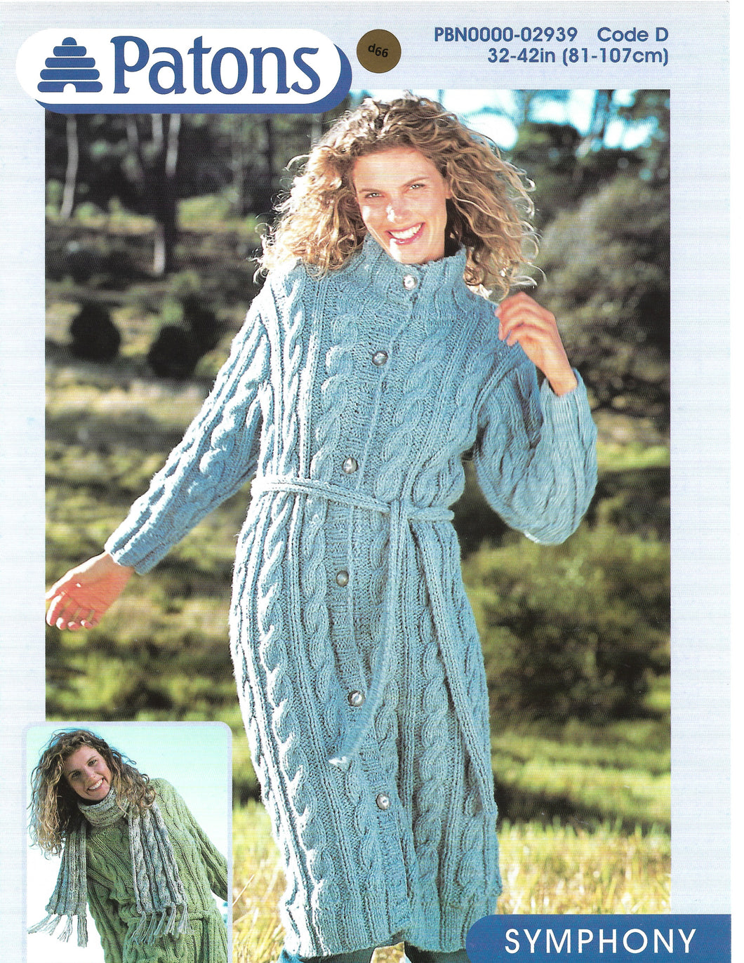 Knitting Pattern Leaflet Patons 2939 Ladies Symphony Cabled Cardigans & Scarf