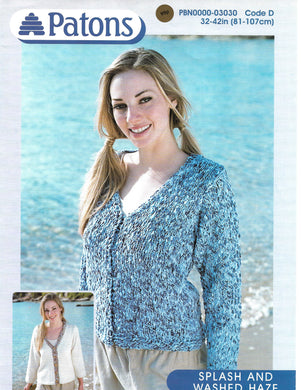 Knitting Pattern Leaflet Patons 3030 Ladies V Neck Cardigans