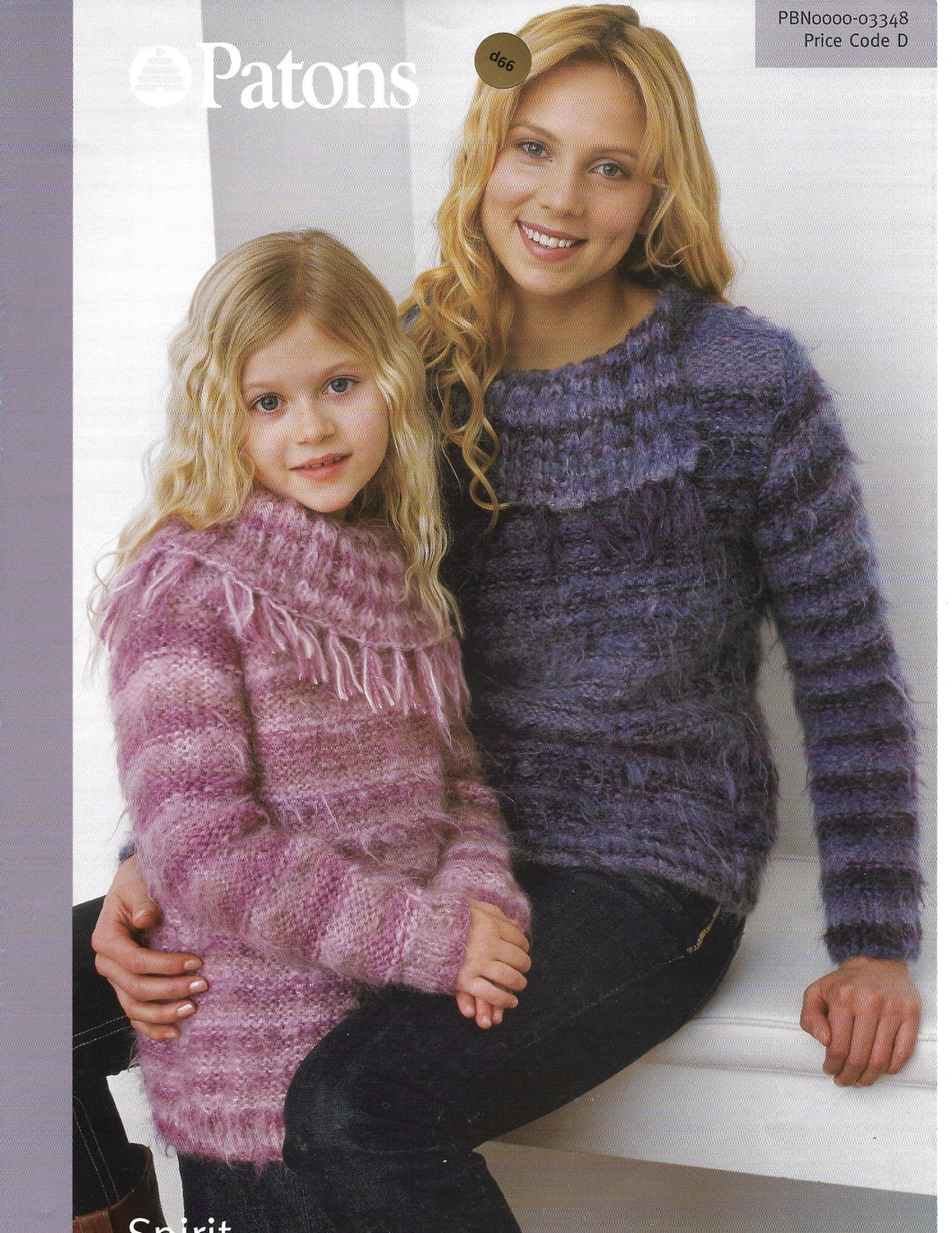 Knitting Pattern Leaflet Patons 3348 Spirit Ladies Kids Aran Split Collar Sweater