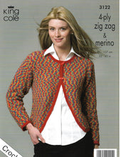 Crochet Pattern Leaflet King Cole 3122 4ply Ladies Tie Cardigan & Long Bolero