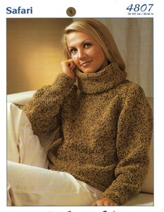 Knitting Pattern Leaflet Stylecraft 4807 Safari Chunky Ladies Sweater
