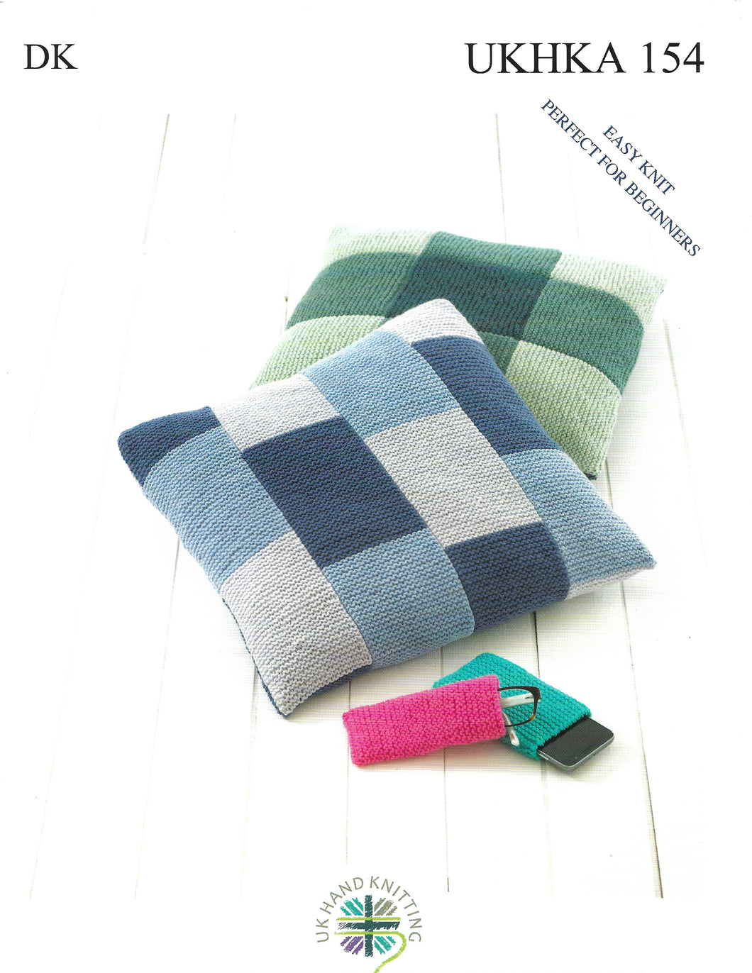 Knitting Pattern Leaflet UKHKA 154 Baby DK Easy Knit Cushions