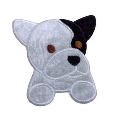 Motif Patch Cute Plush Velvet Bulldog