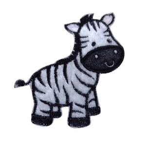 Motif Patch Plush Velvet Zebra
