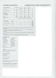 Pattern Leaflet UKHKA 86 Baby DK Cable Raglan Cardigans, Scarf & Mittens