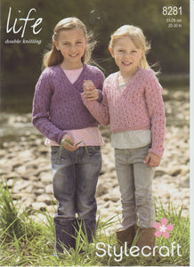 Knitting Pattern Leaflet Stylecraft 8281 DK Kids Cardigan