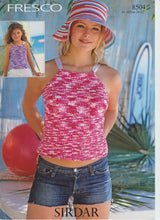 Knitting Pattern Leaflet Sirdar 8504 DK Fresco Kids Ladies Halter Nect Top