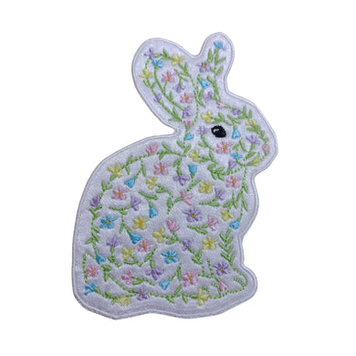 Motif Patch Multicolour Spring Flower Brocade Style Bunny