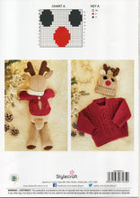 Knitting Pattern Leaflet Stylecraft 9869 DK Kids Reindeer Sweater / Hat / Toy