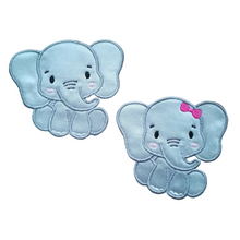 Motif Patch Cute Sitting Baby Elephant Style F