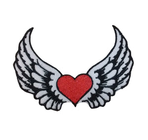 Motif Patch Rocker Biker Winged Heart Tattoo