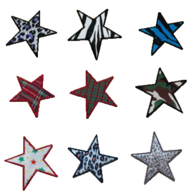 Motif Patch Printed Pattern Design Stars Assorted Patterns