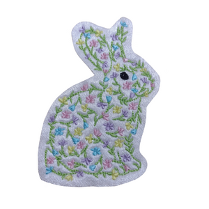 Motif Patch Multicolour Spring Flower Brocade Style Bunny