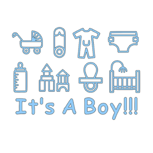 Iron on DIY Transfer Cosplay / Decor / Crafts - Baby Mix Pack Its A Boy!!!