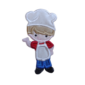 Motif Patch Chef Cook Baker Boy