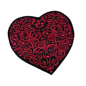 Motif Patch Fancy Gothic Brocade Style Love Heart