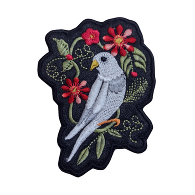 Motif Patch Jacobean Style Dove Flowers