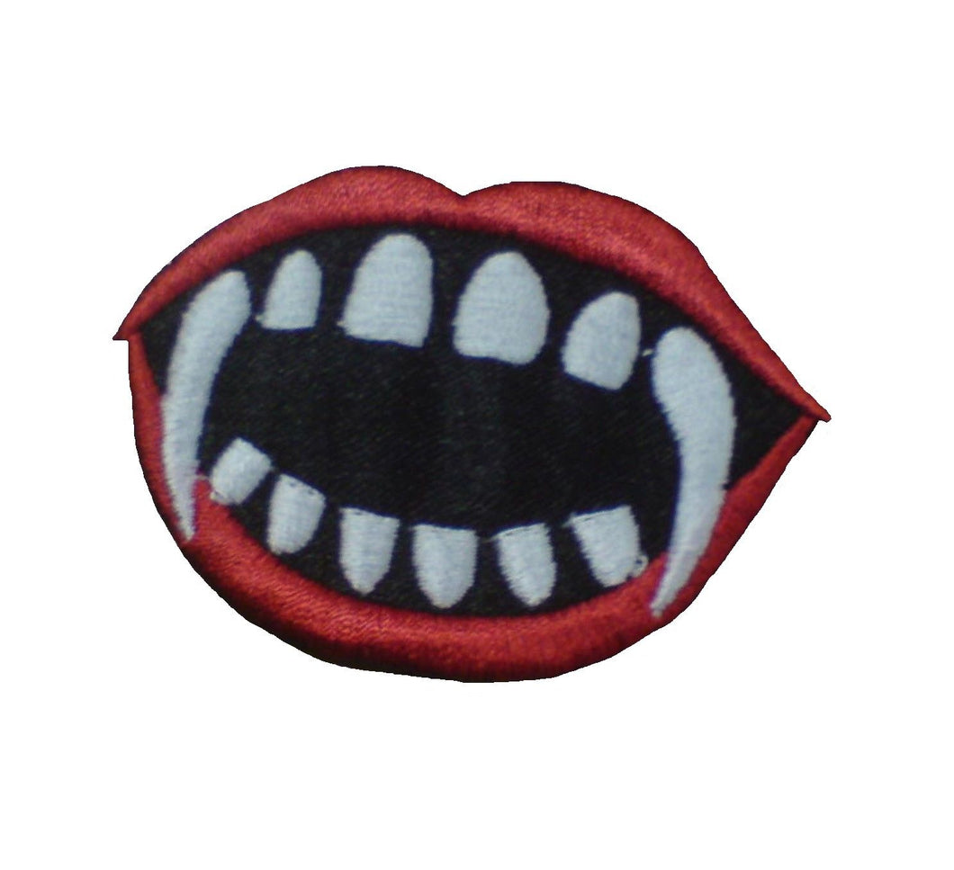 Motif Patch Vampire Mouth Fangs Lips