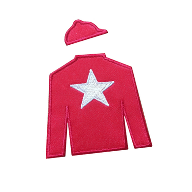 Motif Patch Jockey Silks Set Hat & Star Trim Top