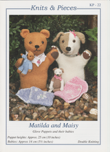 Knitting Pattern Leaflet Knits & Pieces DK Matilda & Maisy Glove Puppets