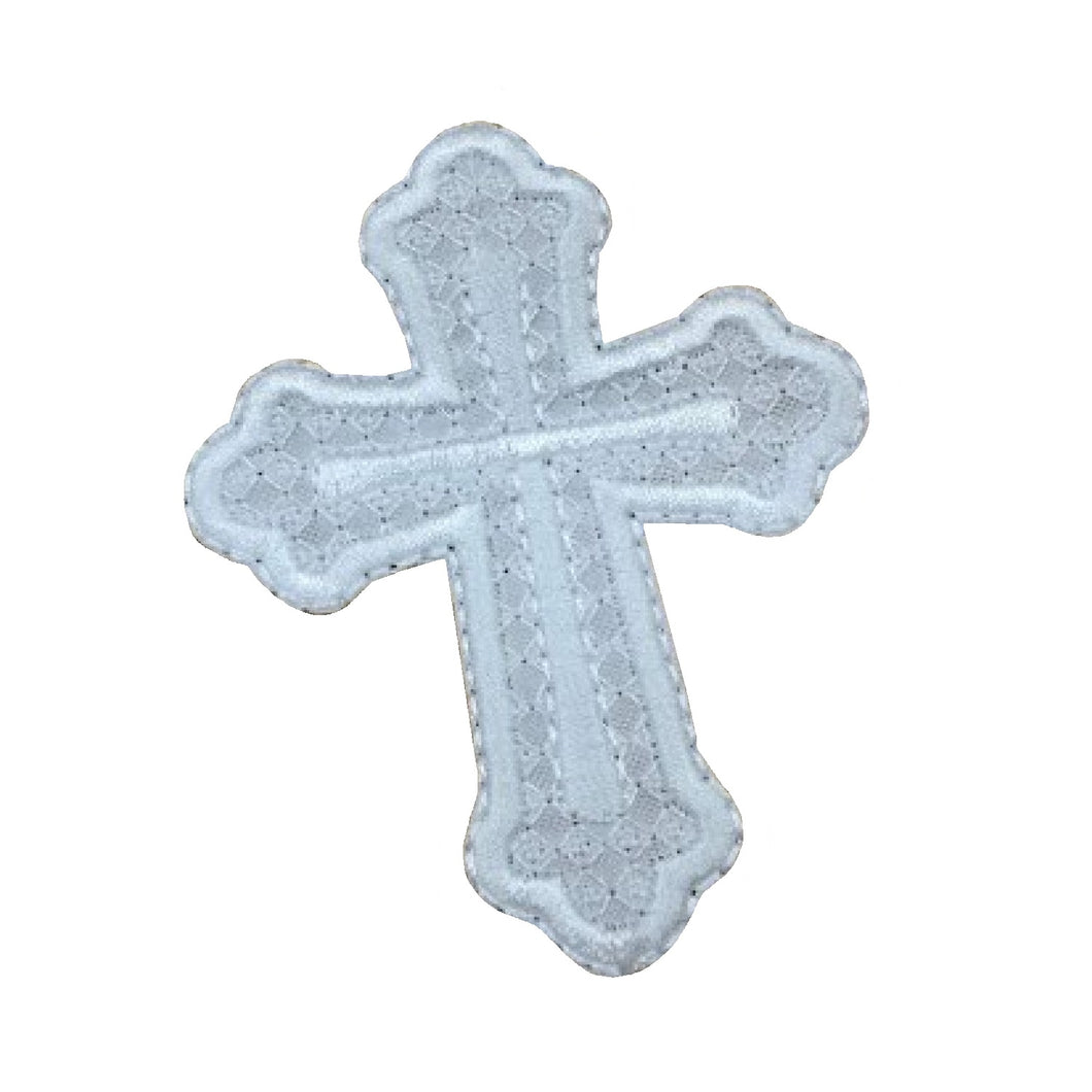 Motif Patch Lace Bridal / Wedding / Baptism  Communion / Holy Fancy Cross E
