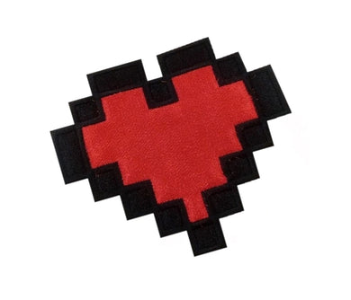Motif Patch Retro Geek Gamer 8 bit Pixel Life Heart