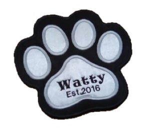 Motif Patch Large Personalised Name & Date Paw Print