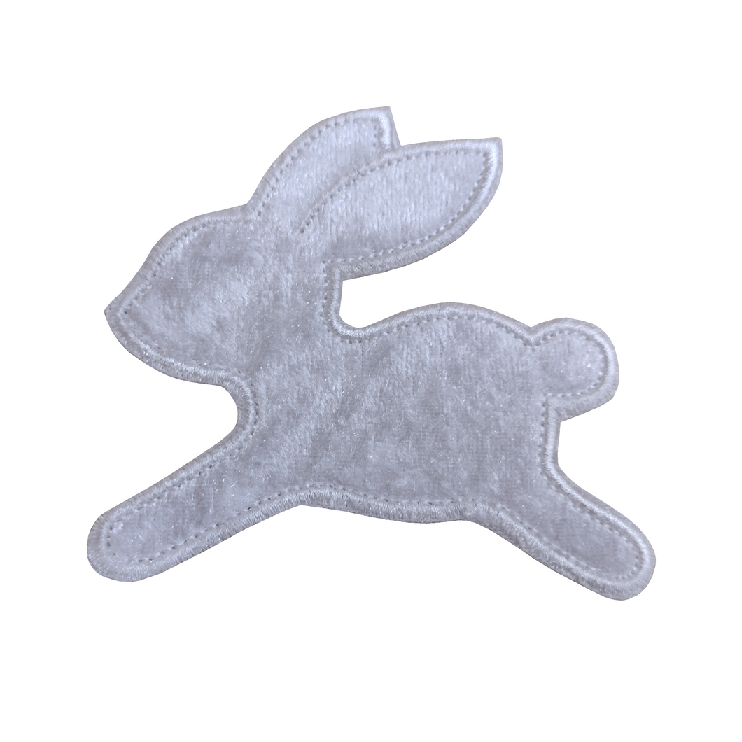 Motif Patch Plush Velvet Bunny Rabbit Silhouette