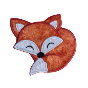 Motif Patch Cute Plush Sleeping Fox