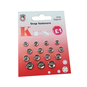 Brass Press Studs Snap Fasteners Silver Assorted sizes