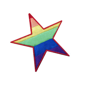 Motif Patch Quilted Patchwork Rainbow Star