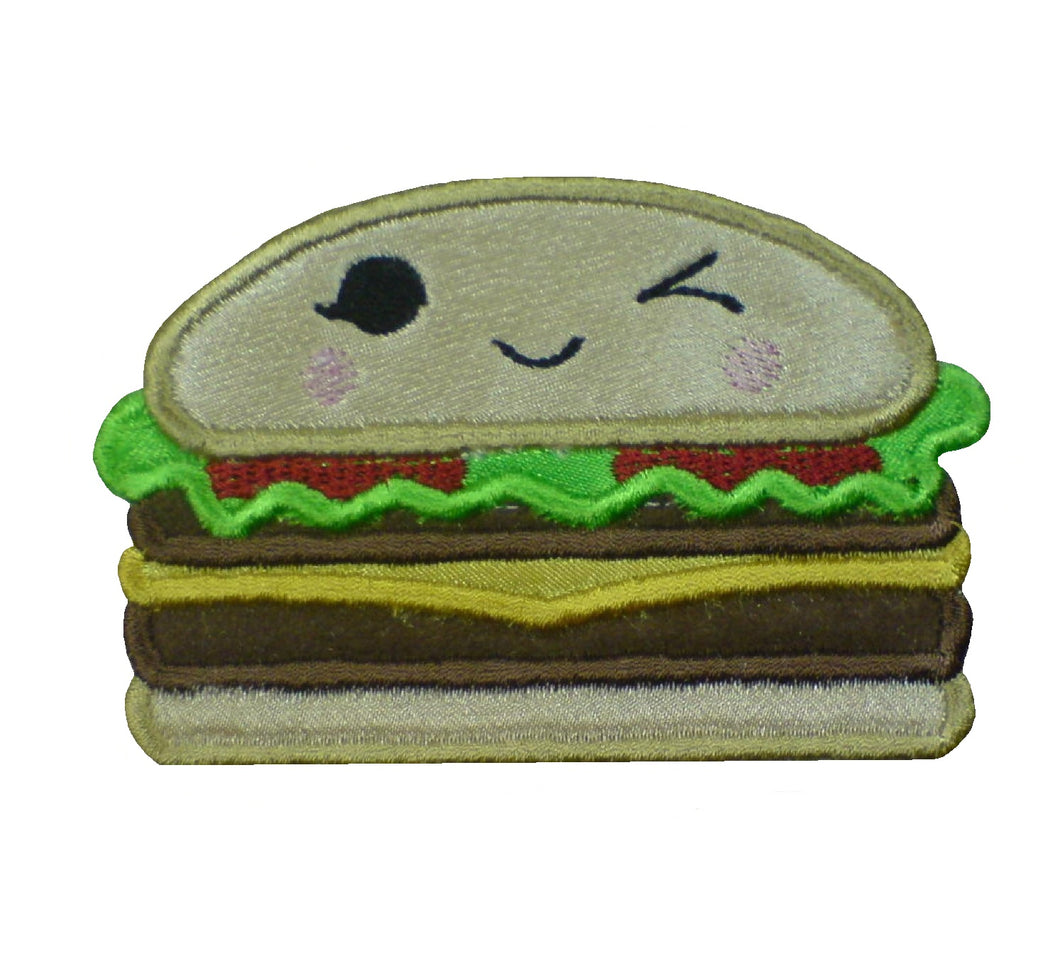 Motif Patch Cute Kawaii Cheeseburger