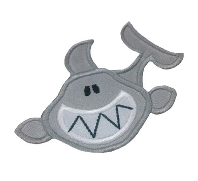 Motif Patch Cute Smilling Cartoon Shark