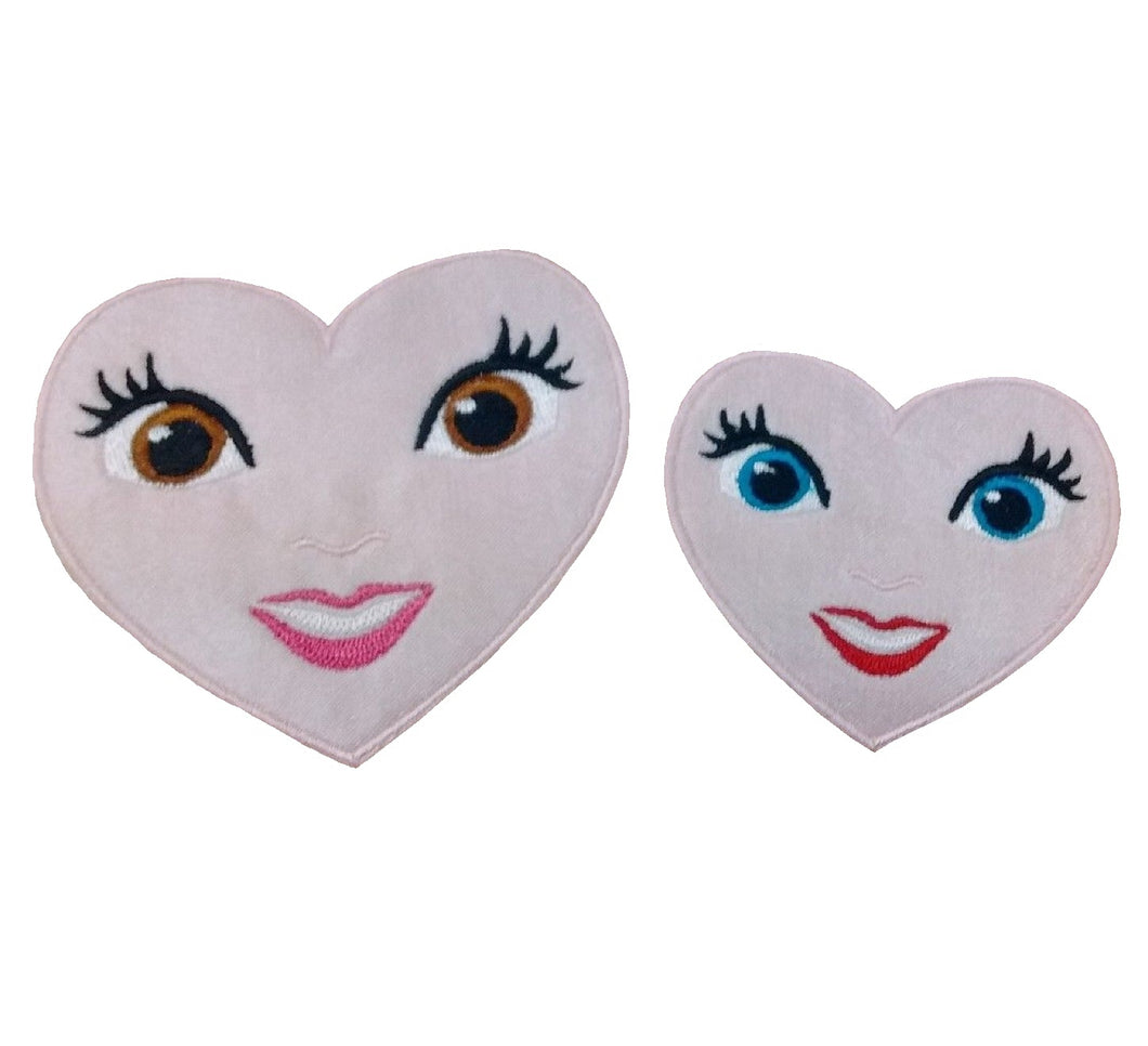 Motif Patch Toy Making Doll Face Heart Shaped