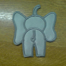 Motif Patch Cute Backwards Elephant