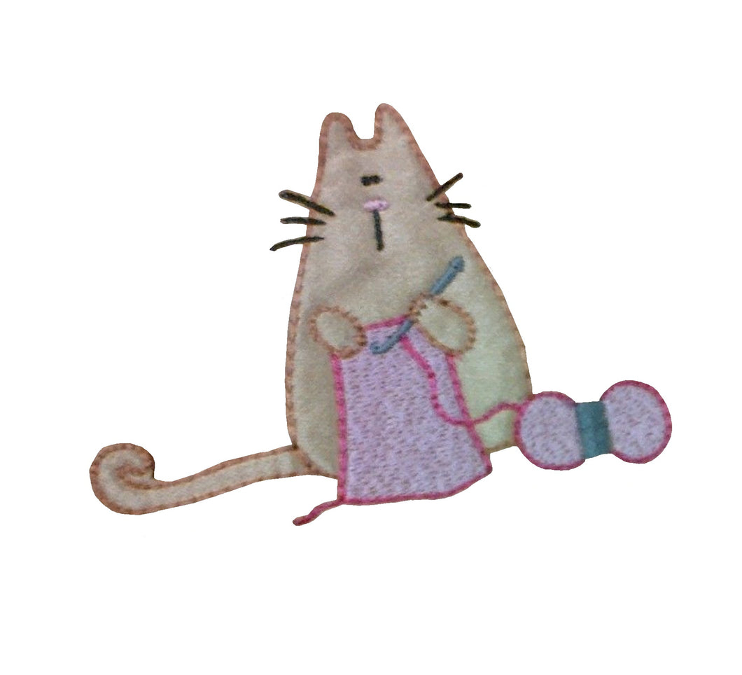 Motif Patch Cute Funny Crochet Cat