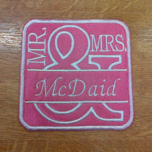 Motif Patch Personalised Name Wedding Mr & Mrs Tile