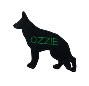 Motif Patch Personalised Name Alsatian German Sheppard shadow silhouette