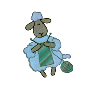 Motif Patch Funny Cartoon Sheep Knitting
